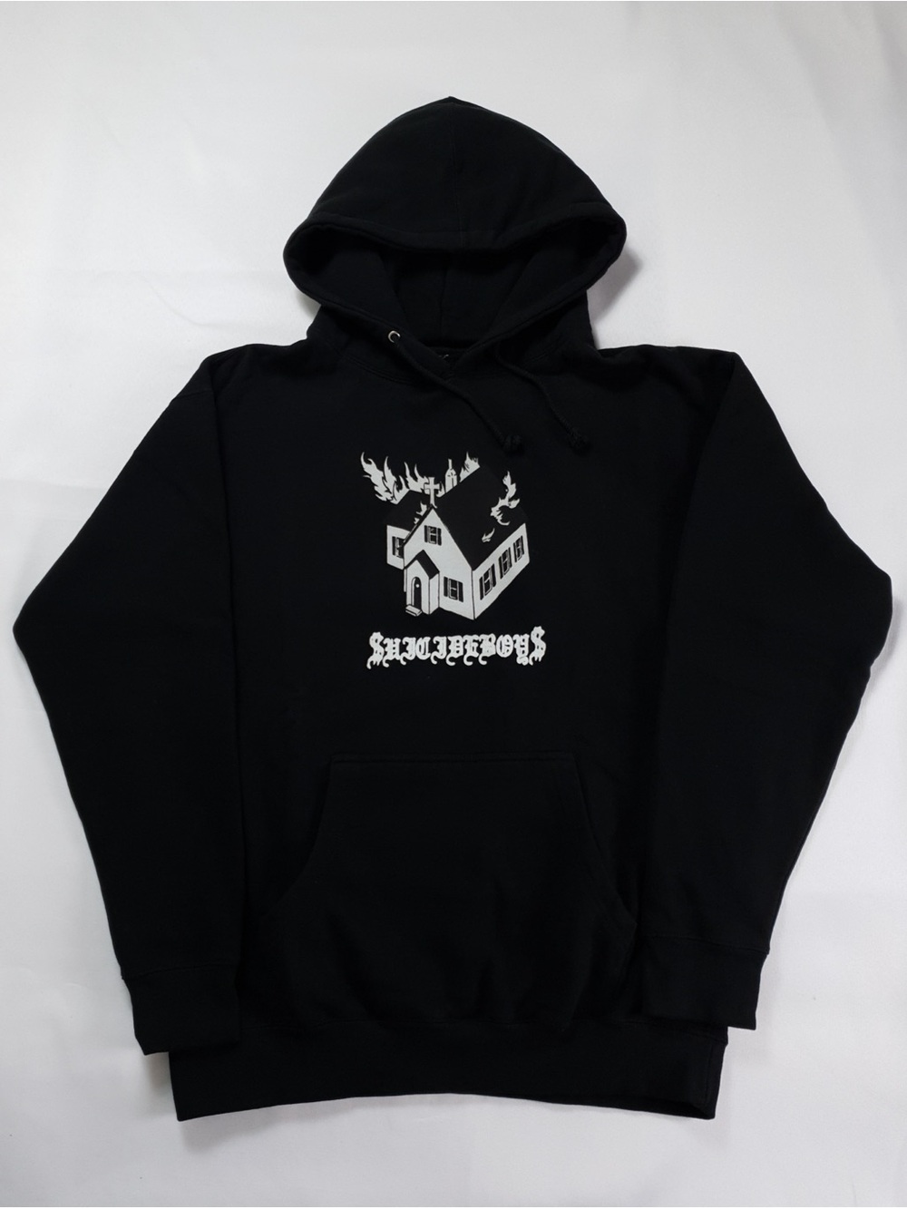 G59 Suicideboys Burning Church Clergy Black Graphic Hoodie Mens Size Large
